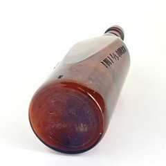 Vintage Brown Wine Bottle With Flat Side Full 4/5 Quart 11.5”