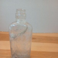 Vtg Wine Bottle 1/2 Pint Glass Leaves Emboss Grapes Owens Illinois Glass comp.