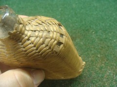 Old Wicker Wrapped Flat Bottle Vintage 6&Prime; No Cork Rustic Antique Whiskey Flask