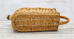 Vintage LONDON WINERY Canada Clear Decorative Bottle w/Handle & Serve Basket