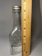 Vintage Manischewitz 2/5 Pint Clear Embossed Glass Wine Bottle Seder Kosher Bar