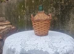 Vintage Wicker Wrapped Viresa Demijohn Large 13 Inch