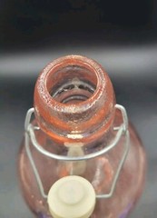 Vintage 10.5&Prime; Italian Jus De Fruits Pink Glass Wine Bottle Casadis Milano