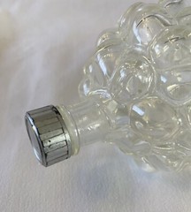 Vintage Bunch of Grapes Shaped Clear Glass Bottle Made In France Approx 6” Long