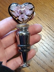 Vintage Blown Glass Heart Wine Bottle Stopper