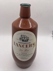 Lancers 1969 Vin Rose Brown Painted Glass Jug Portugal JM Da Fonseca Inter Empty