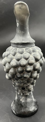 VGT Frosted Spanish Italian Molded Glass Decorative Carafe Wine Bottle w/ Grapes