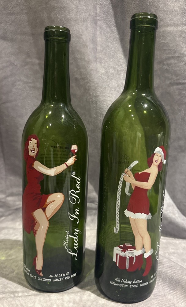 2 Kestrel’s- Lady In Red Wine Bottle (Empty) 4th & 5th Edition. Great Condition