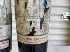 RARE Lot Of 2 Vintage 1919 Chateau Haut Brion Blob Top 12oz & 24oz Bottles Wine