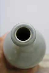 Ceramic Wine Bottle Empty Silver Unoaked Chardonnay Mer Soleil 2012 750ml