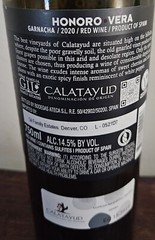 Honoro Vera 2020 Garnacha EMPTY bottle