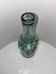 Vintage Green Clear Glass Wine Bottle 11 1/2”