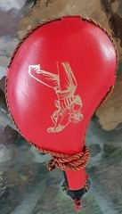Vintage Viva Red Wine Leather Table Bottle Flask Canteen Made in Spain Rare HTF
