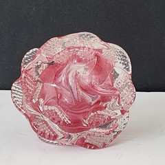 Vintage Pink Rose Wine Stopper – Hand Blown Glass Verrerie d&rsquo;art Belle Époque