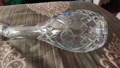 Vintage Cut Glass Crystal Wine Decenter Clear Crystal 3 Rose Around Wine Bottle