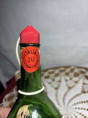 Vintage Chianti Wine Bottles Italy Green Multi-Color Decorative Basket Set