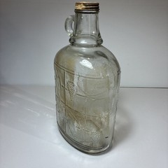 Vintage Rare Embossed Half Gallon Glass Wine Jug