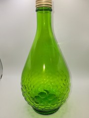 Gallo Half Gallon Flavor -Guard Green Glass Bottle Embossed Grapes & Vines VTG