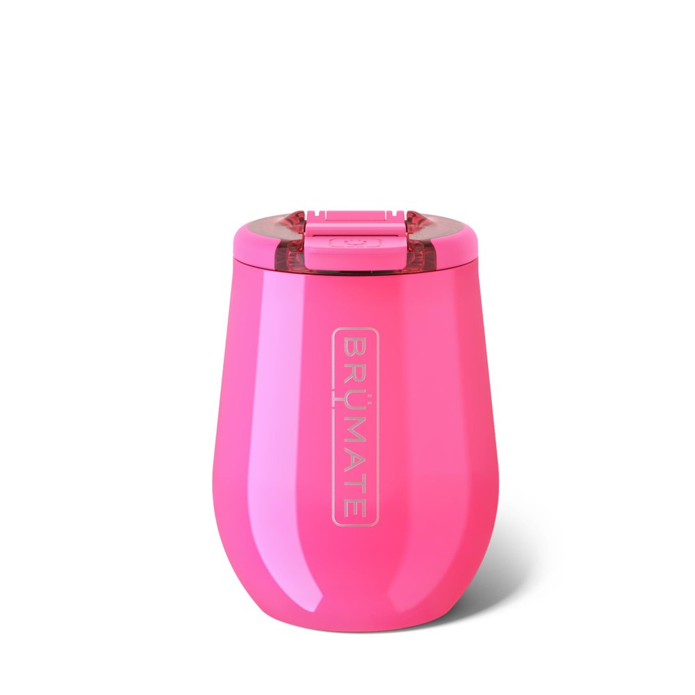 BrüMate Uncork&rsquo;d 14oz 100% Leakproof Insulated Wine 14 Ounces, Neon Pink