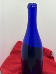 Cobalt Blue Glass Wine Bottle /Vase 750 ml. 12 Inches Tall 3 Inch Diameter