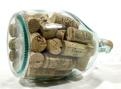 Vintage 1.5 Liter Glass Wine Jug Filled With Corks