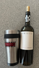 S. African empty wine bottle/travel tumbler duo Barista Coffee PINOTAGE