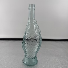 Vtg Empty Italian Fish Shaped Wine Bottle 13&Prime; Pescevino Glass Beach Nautical