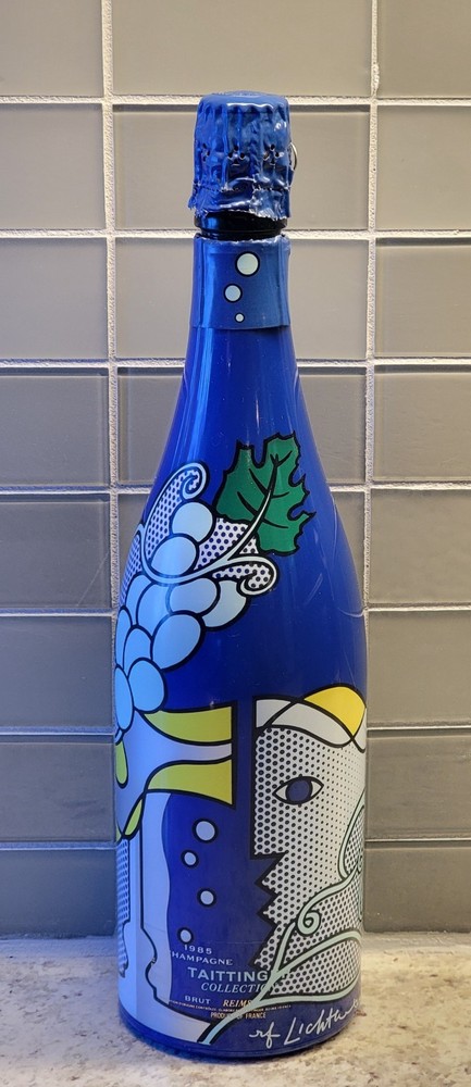 1985 TAITTINGER COLLECTION Roy Lichtenstein Champagne Bottle EMPTY