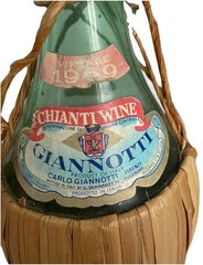 Lot of 2 Vintage Straw Wrapped Glass Wine Chianti Bottles ‘61 & ‘69 Bar Decor