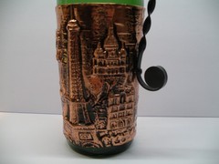 Wine Bottle Decanter Paris France Eiffel Tower Empty Bar Deco Copper