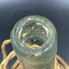 1967 Chianti Wine Bottle Rattan Wrap Wicker Basket Loop Italy Bandini Vintage