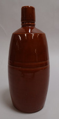 Brown Clay Portuguese Lancers Wine Bottle Portugal Vintage Vin Rose MCM Red