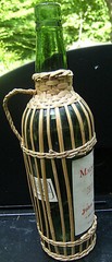 Wagner Malmsey Madeira wine bottle(empty) wicker wrapped. Madeira, Portugal