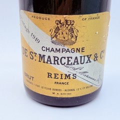 Vintage 1949 De St. Marceaux & Co. Reims Champagne Bottle Empty Collectible