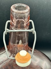 VTG Jus De Fruits Large Pink Glass Wine/Liquor Bottle w Original Rosenthal Label
