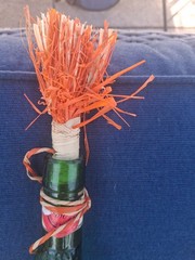 Vintage Awesome 1 Quart 16 1/2&Prime; Tall MCM 1960&rsquo;s Chianti Wine Bottle Free US Ship