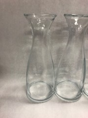 6 pc Vintage clear glass restaurant wedding flower vase Made ITALY Lg 10.5 in