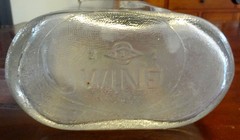 Vintage One Half Gallon Owens-Illinois Ribbed Clear Glass marked WINE with cap