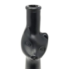 Happy Cat Matte Black Wine Bottle Mosel Reisling Empty Bottle