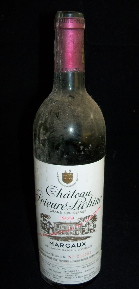 Bottle CHATEAU PRIEURE LICHINE MARGAUX 1979 ~Empty No cork