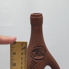 Georgian Ceramic Clay Red Wine Bottle / Decanter Vessel WITH Handle 3D Design