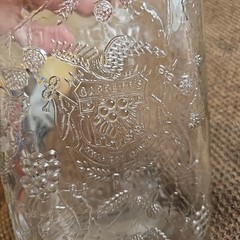 Vtg Garrett&rsquo;s American Wine Bottle 1/2 Gallon Embossed 10×6&Prime;