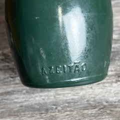 Vintage J M Da Fonseca Azeitao Green Painted Glass Bottle