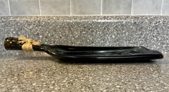 Decorative Amber Brown Flat Pressed Wine Bottle 12”x4.25”