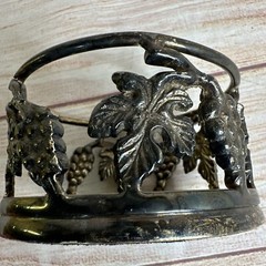 Vintage Silver Plated Wine Champagne Bottle Holder Grapevine Grapes Leaves India