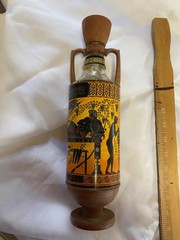GREEK RED WINE BOTTLE VINTAGE ANTIQUE DESIGN OUZOUNIS AMPHORA GREECE