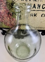 Vintage Pale Green Demijohn Wine Jug Bottle Hand Blown GALAXY of Encased Bubbles