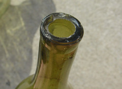 Antique Vtg Olive Green Glass French Wine Bottle Lot Deep Well Hand Applied Top