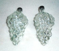 50% OFF Vtg Pair of Grape Cluster Shaped Clear Glass Wine Bottle Made In Turkey
