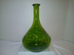 Vintage Emerald Green Glass Wine Bottle Fall Decor